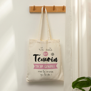 Bolso <span class=keywords><strong>de</strong></span> hombro personalizado <span class=keywords><strong>de</strong></span> lona con estampado 'I'm Such A Great Witness It's The Bride Who Says It' para mujer, ideal para viajes - Product Image 6