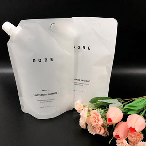 Bolsa de plástico transparente mate de 900 ml, resellable, portátil, con asa y boquilla, para detergente líquido y otros líquidos. - Product Image 6