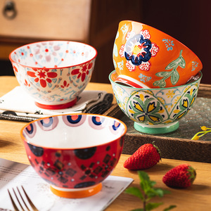 Cuenco de arroz de cerámica Fanhua, cuenco pequeño de alta belleza para el hogar - Product Image 1