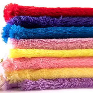 Aangepaste Lange Stapel Hoogte 100% Polyester Pv Pluche Speelgoed Pluche Shiny Pluche Fleece Soft Fur Stof Voor Maken speelgoed