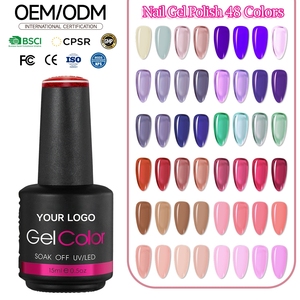 โรงงานผลิตยาทาเล็บแบบ OEM ODM ผู้จัดจำหน่ายยาทาเล็บเจล 48 สี ติดทนนาน ปราศจากสาร Hema ใช้กับหลอด UV LED สำหรับร้านทำเล็บและความงาม - Product Image 1