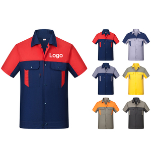 Mono media de algodón de manga personalizable, uniforme de seguridad transpirable de alta calidad para ropa de trabajo mecánica de verano - Product Image 1