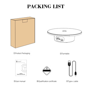 10cm充電式ミラートップディスプレイスタンド360度回転ターンテーブル写真RGB LEDライト撮影プラットフォーム - Product Image 6