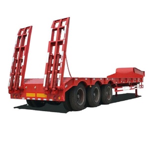 Nặng giường thấp cậu bé boong phẳng <span class=keywords><strong>container</strong></span> cổ ngỗng máy xúc vận chuyển bán <span class=keywords><strong>Trailer</strong></span> xe tải 100ton <span class=keywords><strong>lowbed</strong></span> xe tải rơ moóc - Product Image 1