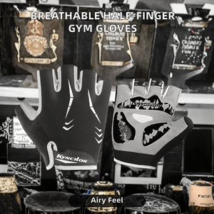 Tiyon Custom Half-Finger Cycling Gloves Breathable Polyester <b>Hook</b> & Loop Closure Unisex for Summer <b>Outdoor</b> Sports - Product Image 3