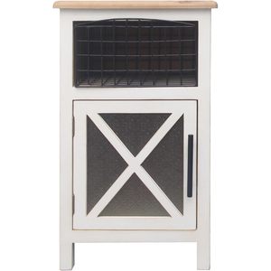 PARISLOFT Mesita de Noche de Madera Maciza, Mesa Auxiliar Pequeña para Dormitorio Estilo Rústico con Almacenamiento y Patas, Diseño Moderno - Product Image 5