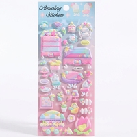 Autocollants décoratifs en relief de dessins animés - Autocollants 3D à bulles pour coque de téléphone, scrapbooking, ordinateur portable et travaux manuels DIY