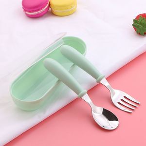 Hot Sale Cartoon Children Chopsticks Spoon Fork Set Kawaii Kids Children's Cutlery Set with case - Product Image 3