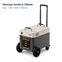 Station d'alimentation portable sur roues 1500W 3584Wh Batterie LiFePO4 4S1P 280Ah avec affichage numérique de la puissance, Vente en gros