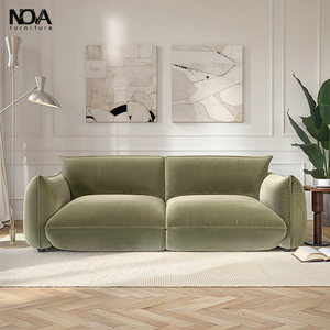NOVA Grünes Samt-Stoffsofa Kreatives Formdesign Apartment-Zweisitzer Wohnzimmer Gepolstertes Ecksofa Modulares <span class=keywords><strong>Sofa</strong></span> - Product Image 6
