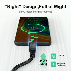 <span class=keywords><strong>Cable</strong></span> de carga rápida 5A de alta calidad 240W Usb C a Usb C <span class=keywords><strong>Cable</strong></span> adecuado para computadora <span class=keywords><strong>televisión</strong></span> Audio y video - Product Image 5