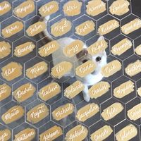 Plaques d'escorte blanches transparentes personnalisées, cartes nominatives en acrylique transparent, cartes de place pour mariage