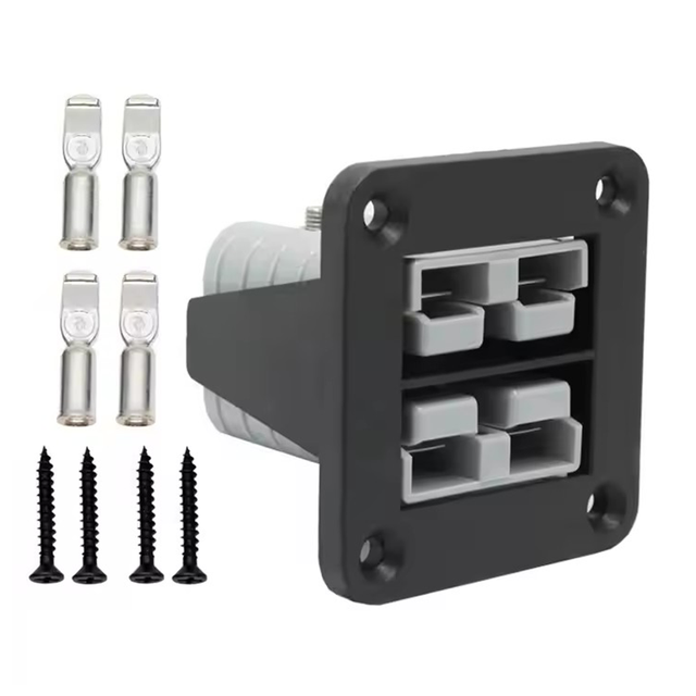 Dual 50A Plug Power Connector High Current Double Flush Mount Housing Quick Battery Connector Made of Nylon