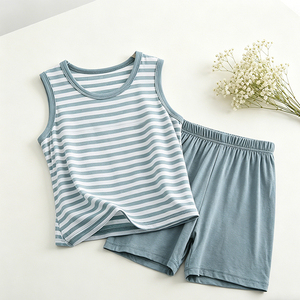 Ensemble haut pour garçons et sous-vêtements pour filles, pyjama pour enfants, débardeur en modal, matière douce et extensible, short de maison pour enfants - Product Image 4