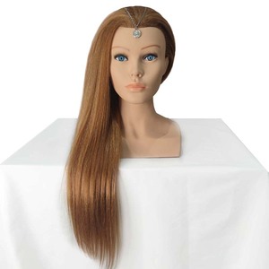 Testa da allenamento 100% <span class=keywords><strong>capelli</strong></span> umani con spalle per tintura e colorazione, manichino realistico per pratica, <span class=keywords><strong>capelli</strong></span> lisci per intrecciare - Product Image 2