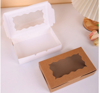 Boîtes à dessert en papier kraft avec fenêtre découpée pour pâtisseries, gâteaux et macarons