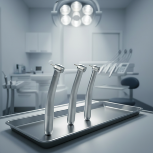 Pièce à main dentaire haute vitesse à turbine à air en aluminium et acier inoxydable avec roulements en céramique et refroidissement par triple pulvérisation d'eau pour dentistes - Product Image 1