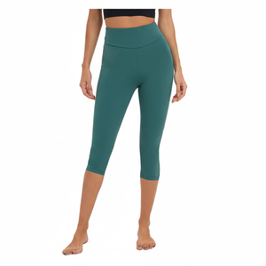 Femmes yoga capri leggings sans couture gym formation stretch respirant flexible doux compression fit confortable taille haute porter - Product Image 1