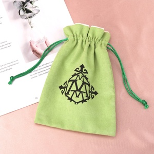 Custom Logo Printed Suede Gift Jewelry <b>Drawstring</b> Bag Luxury Soft Velvet Antique Storage Suede <b>Pouch</b> - Product Image 2