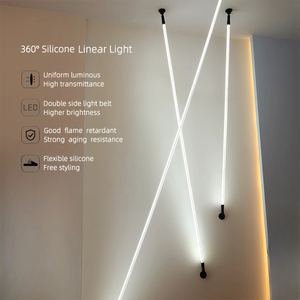 Tùy Chỉnh 24V Neon <span class=keywords><strong>LED</strong></span> Linh Hoạt Hồ Sơ Dải Đèn Trần Gắn 360 Độ Dệt Silicone Tuyến Tính Ánh Sáng - Product Image 5