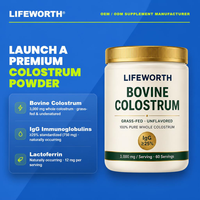 LIFEWORTH Colostro Bovino in Polvere da Bovini Alimentati a Erba, Senza Aromi, per la Salute Intestinale e il Supporto Immunitario