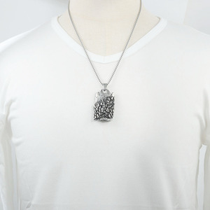 yunnique Stainless Steel Bark Plant Pendant Silver Gold Men Women Fashion Necklace 3.0*<b>60cm</b> Chain 122048 - Product Image 4