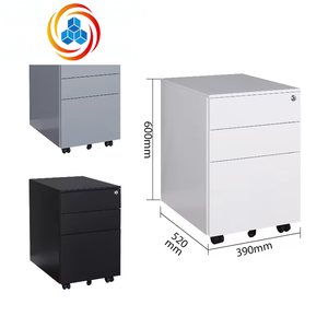 Meuble de rangement mobile personnalisé avec 3 tiroirs sous le bureau, armoire de rangement mobile en acier, armoire de classement métallique avec roulettes - Product Image 4