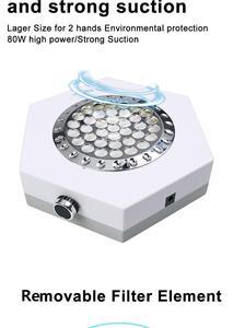 Aspirateur à poussière pour ongles professionnel, portable, 3 vitesses, aspirateur à poussière moderne pour la maison et le salon - Product Image 4
