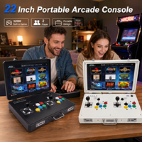 Console Rétro Pliable 22 Pouces Pandora's Box - Double Joystick Arcade - 32000 Jeux - Construction Métallique - Idéale pour Fêtes à Domicile - RK3288