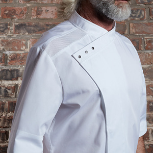 CHECKEDOUT Giacca <span class=keywords><strong>da</strong></span> <span class=keywords><strong>Chef</strong></span> Unisex in Policotone con Colletto Incrociato e Mezza Manica, Uniforme <span class=keywords><strong>da</strong></span> Cuoco Disponibile all'Ingrosso - Product Image 6
