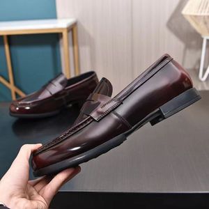 British Style Spring and Autumn New Leather Business Casual Round Toe Flat Heel Loafers for Men - Product Image 5