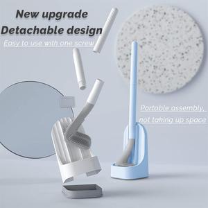 Brosse de toilette en nylon en gros avec support de séchage pour l'organisation et le nettoyage de la salle de bain, accessoires WC - Product Image 4
