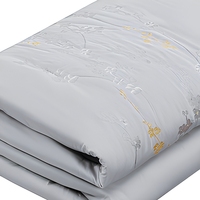 Parure de lit 4 pièces Alenhome 100% coton à imprimé floral, housse de couette toutes saisons, drap plat, linge de lit doux et respirant