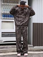 Ensemble de survêtement surdimensionné pour homme : Sweat à capuche et pantalon de jogging personnalisables, motif serpent, coupe ample, imprimé camouflage numérique