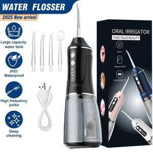 Hydropulseur Dentaire Portable Rechargeable pour Usage Domestique, Batterie 2000 mAh, IPX7, Chargement USB-C, Nettoyeur Buccal à Eau - Product Image 1