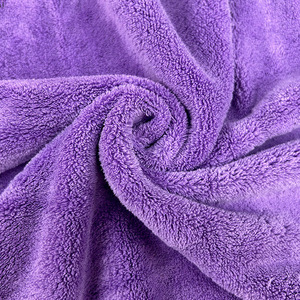 ผ้าขนหนูคอรัลฟลีซเทอร์รี่ 280 ตร.ม. สีม่วง ดูดซับความชื้น ผ้าสีพื้นสำหรับผ้าขนหนูอาบน้ำ - Product Image 1
