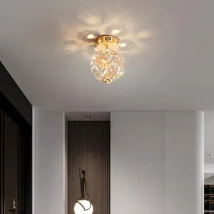 Pasillo de cristal francés luz de pasillo de lujo entrada moderna balcón creativo diente de león luz de techo