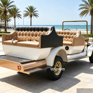 Vehículo Turístico Eléctrico Retro Ecológico de Bajo Ruido, Vehículo de Turismo Vintage Verde para Recorridos en Parques Forestales - Product Image 1