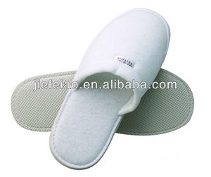 Zapatillas de <span class=keywords><strong>hotel</strong></span> de algodón blanco con precio al por mayor, Zapatillas de terciopelo denso desechables ecológicas con logotipo azul personalizado para hoteles - Product Image 4