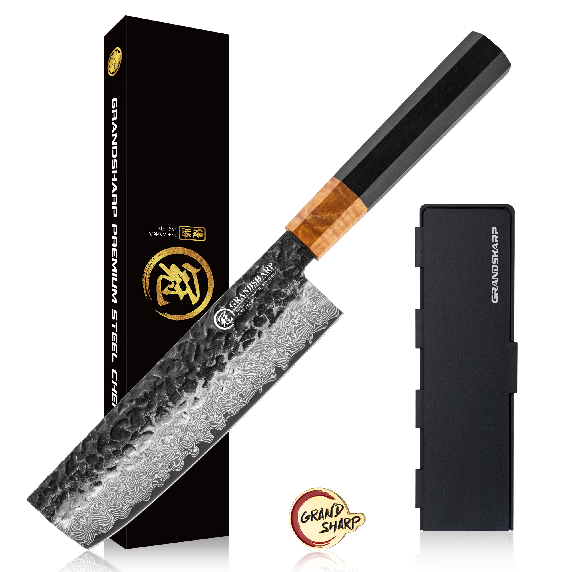 Cuchillo Nakiri negro de 6,5'' con caja de regalo
