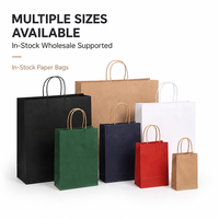 Sacs en papier kraft écologiques avec poignées torsadées et fond plié pour boutiques, cadeaux de mariage et plats à emporter