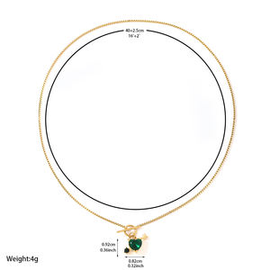 Conception mignonne en acier inoxydable étanche or grand Cz collier femmes Cupidon flèche coeur collier pour les femmes - Product Image 2