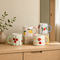 Tasses à fruits colorées peintes à la main SWT : Illuminez vos moments de café quotidiens avec un charme joyeux pour les cuisines européennes et américaines