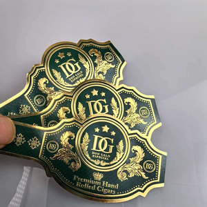 Private Custom Waterproof Vinyl Cigar <b>Stickers</b> with Gold Foil Cigar Labels - Product Image 4