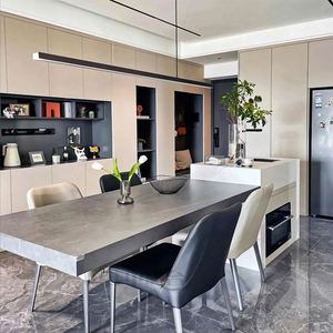 Custom Marble <b>Kitchen</b> Island <b>Kitchen</b> Island Dining Table - Product Image 1