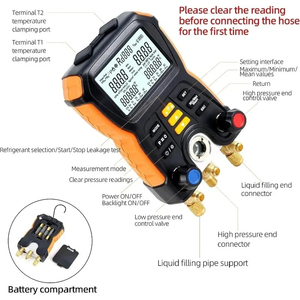 เกจวัดดิจิตอล HTI HT-750 เครื่องทดสอบสุญญากาศแบบแมนิโฟลด์รุ่นใหม่ เครื่องมือสำคัญสำหรับการจัดการสารทำความเย็น HT-750 เกจวัดดิจิตอล - Product Image 5