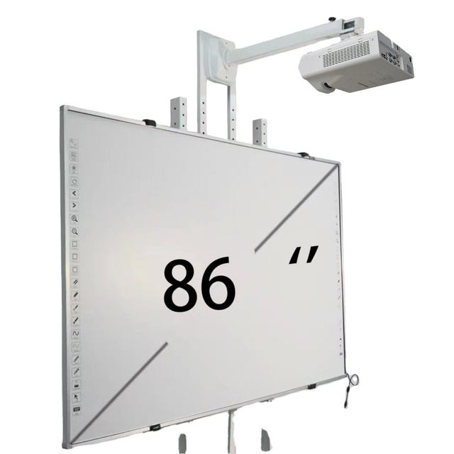 86 Inch Interactive Smart Board for Classroom Use Dual-system Metal PET Construction Whiteboard 22 Shortcuts Finger Multi-Touch