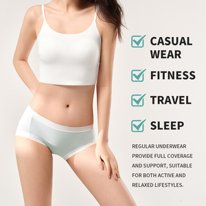 <span class=keywords><strong>Freego</strong></span>-Culottes régulières pour femmes (lot de 4) -Sous-vêtements de qualité supérieure pour la vie quotidienne Hôpital Voyage Spa Traitement - Product Image 3
