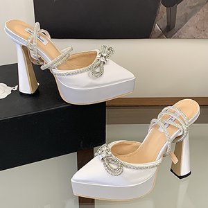 Nuevas Sandalias de Plataforma con Tacón Grueso para Mujeres Pequeñas con Lazos de Diamantes de Imitación - Product Image 5