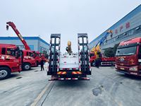 Crane Flatbed 12 Ton, Crane Berat yang Dipasang di Kendaraan, Cocok untuk Transportasi Excavator dan Pengangkatan di Lokasi Konstruksi.